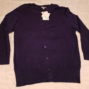 NWT Button up, Sweater, dark blue